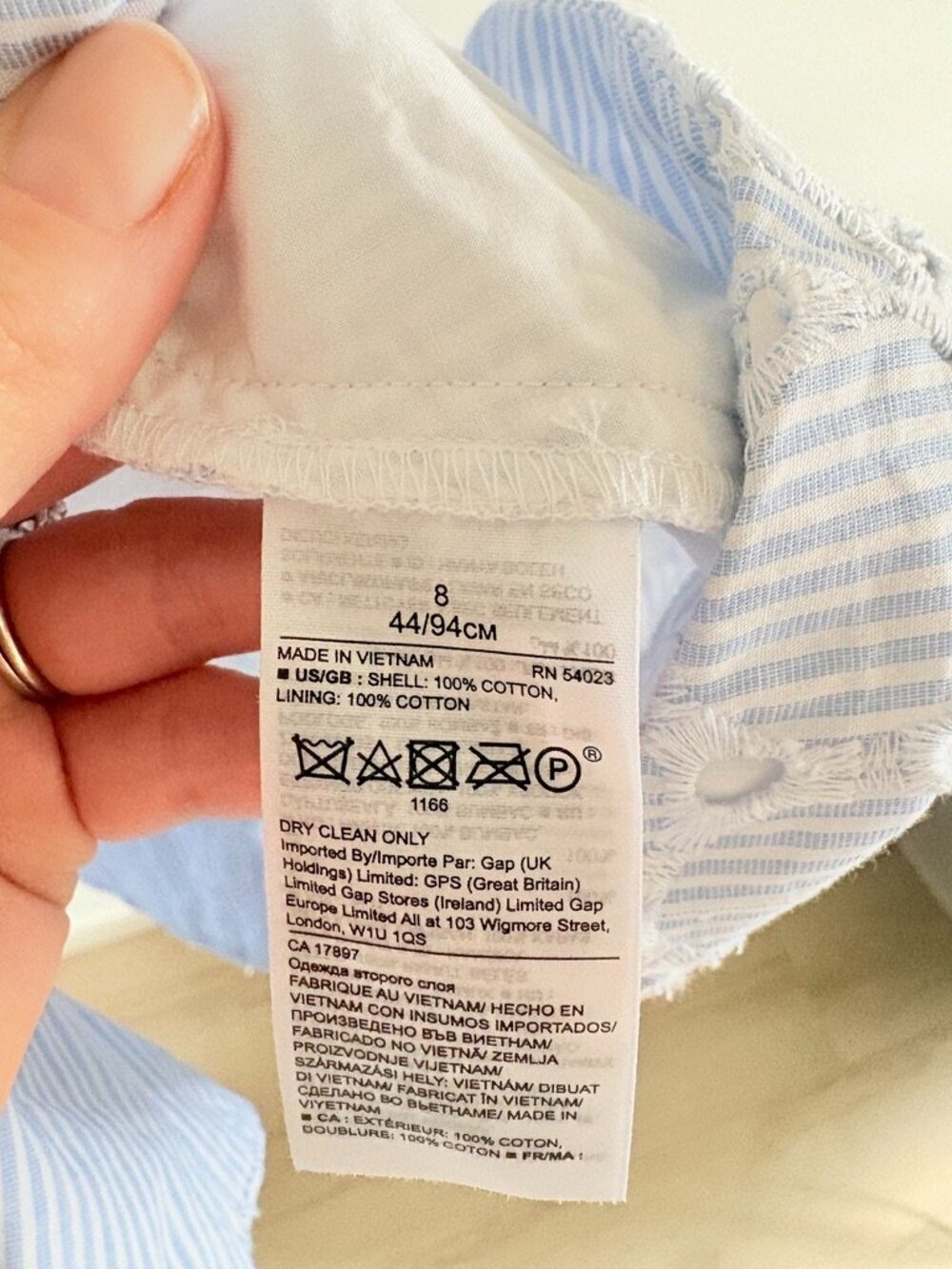 Banana Republic Eyelet Sundress Light Blue White Embroidered Size 8 - Picture 8 of 8